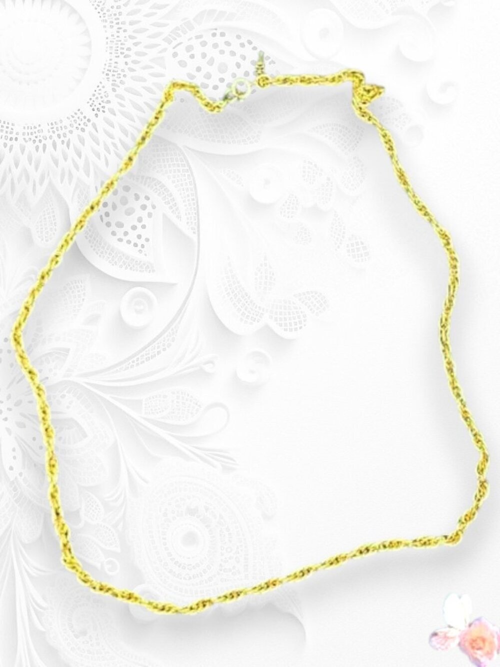Vintage Crown Trifari Gold Tone Twisted Chain Necklace 24" 511